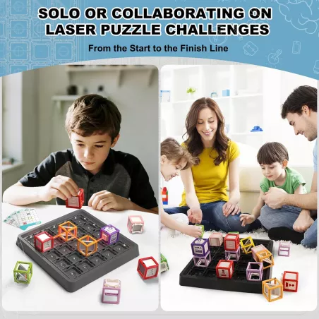 Jeu de réflexion Laser Maze - Jouet STEM, 60+ défis pour enfants 8-13 ans, cadeau éducatif Noël/Pâques