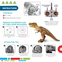 Discovery™ Dinosaure T-Rex Télécommandé – Jouet RC Réaliste avec Pas, Rugissements et Mâchoire Active, Pour Enfants 6+