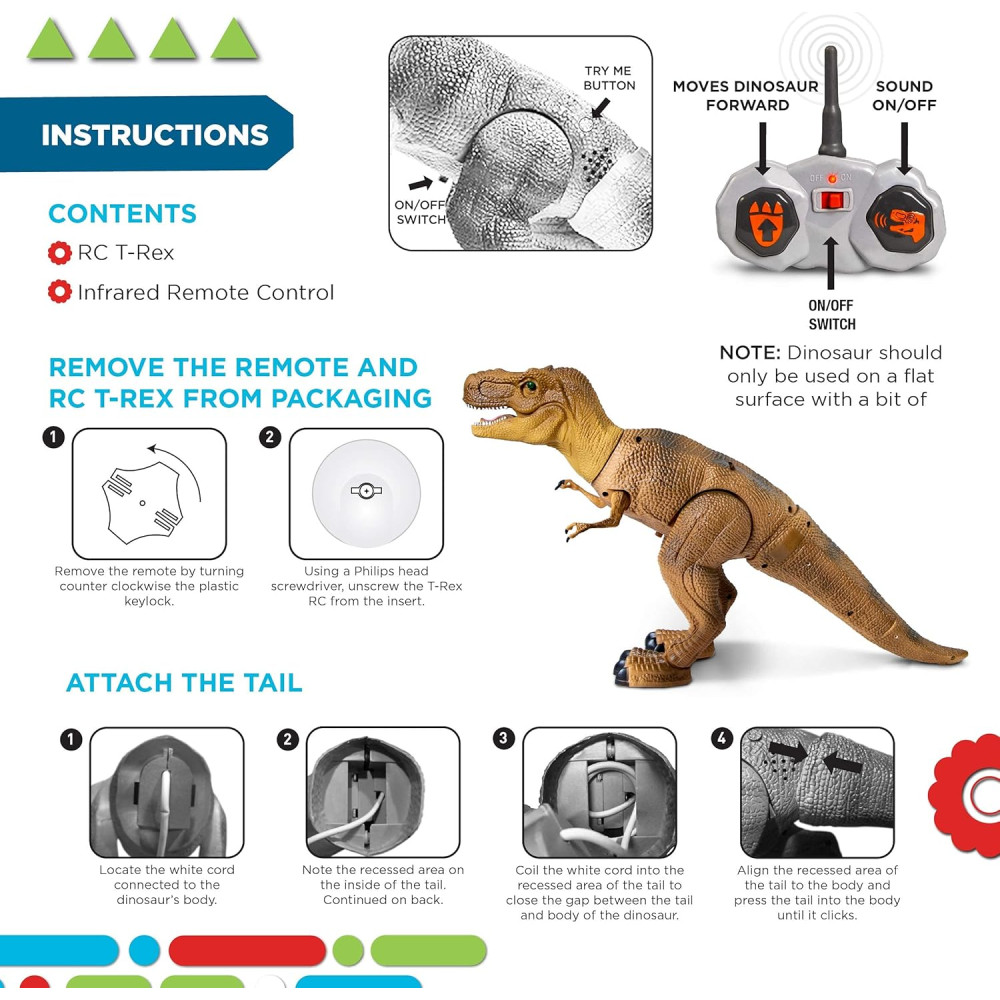 Discovery™ T-Rex Remote Control Dinosaur Toy – Realistic Roaring RC Dino
