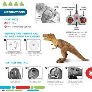 Discovery™ T-Rex Remote Control Dinosaur Toy – Realistic Roaring RC Dino