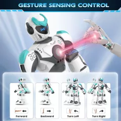 VATOS Robot Télécommandé Programmable 15,4 pour Enfants avec Chant, Danse, Détection Gestuelle & Voix