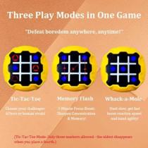 Tendry 3-in-1 Tic Tac Toe LED Travel Game for Kids & Adults - Yellow