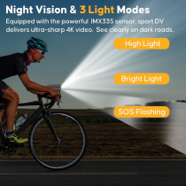 4K Action Camera with GPS, Wireless Bike Speedometer & 64GB Card - Grey