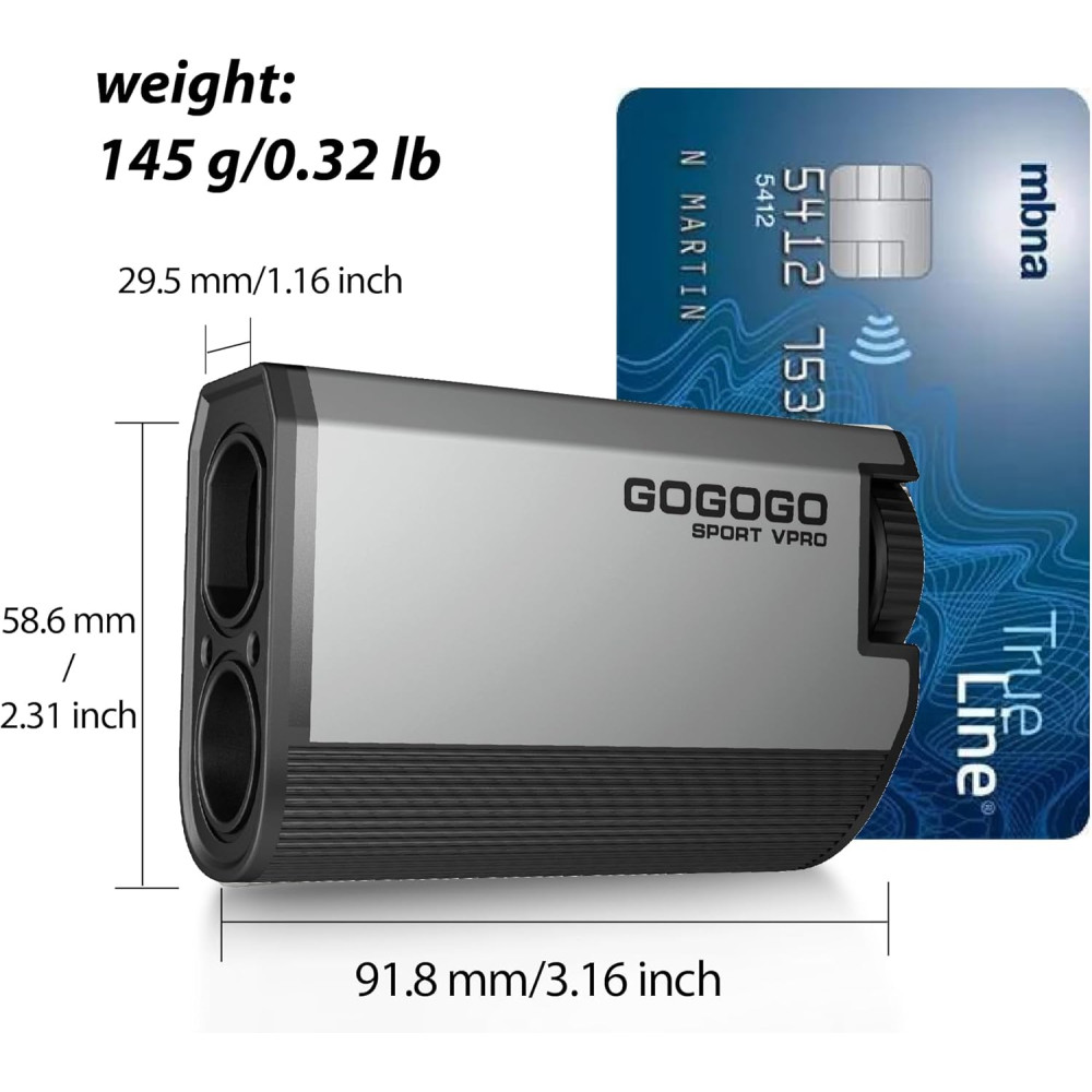 Gogogo Sport Vpro PocketPin 01 Mini Rangefinder with Slope – 1200 Yards