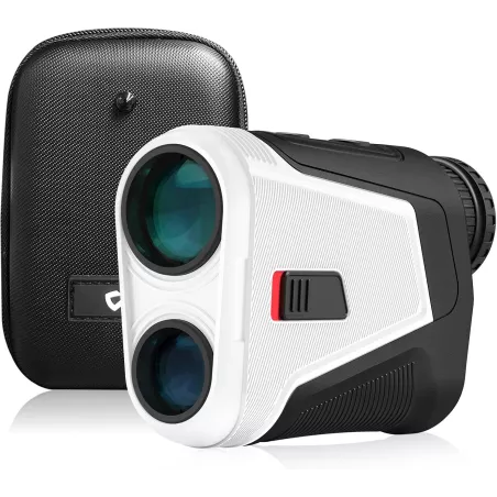 WOSPORTS Télémètre Golf Rouge OLED 1200 Yards 7X Zoom avec Inclinaison et Fixation Magnétique Vibrante