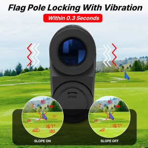 WOSPORTS Red OLED Golf Rangefinder 1200Y, 7X Magnification, Slope