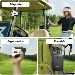 WOSPORTS Télémètre Golf OLED 1200Y 7X Magnification Slope