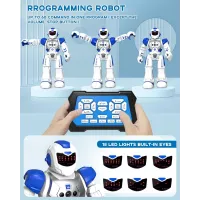 SONOMO Robot Programmable RC 2.4GHz avec Contrôle Gestuel pour Enfants 6-9 Ans - Version Améliorée Bleu/Blanc
