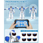 SONOMO RC Programmable Robot Toy for Kids 6-9, Gesture Control 2.4GHz, Upgraded Blue & White Version