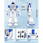SONOMO Robot Programmable RC 2.4GHz avec Contrôle Gestuel pour Enfants 6-9 Ans - Version Améliorée Bleu/Blanc