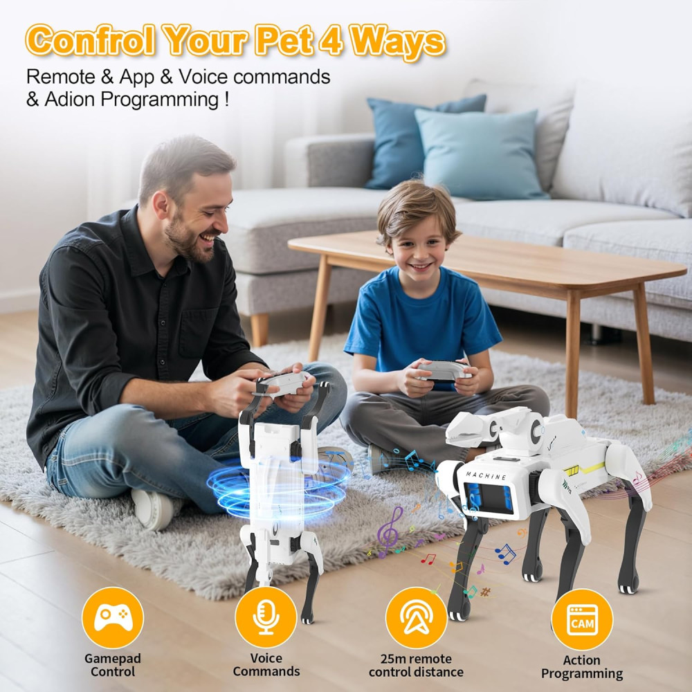 Interactive Robot Dog with Claw – Voice Control & 30+ Actions for Kids