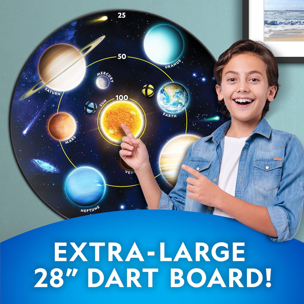 National Geographic Kids Dart Board Set – Lightweight Reversible 28 Game