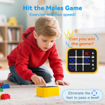Rechargeable Tic Tac Toe & Brain Games - Portable Digital Puzzle Toy