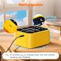 Jeu de Tic Tac Toe Rechargeable Jaune avec 5 Jeux de Mémoire Électronique Portable pour Enfants et Adultes
