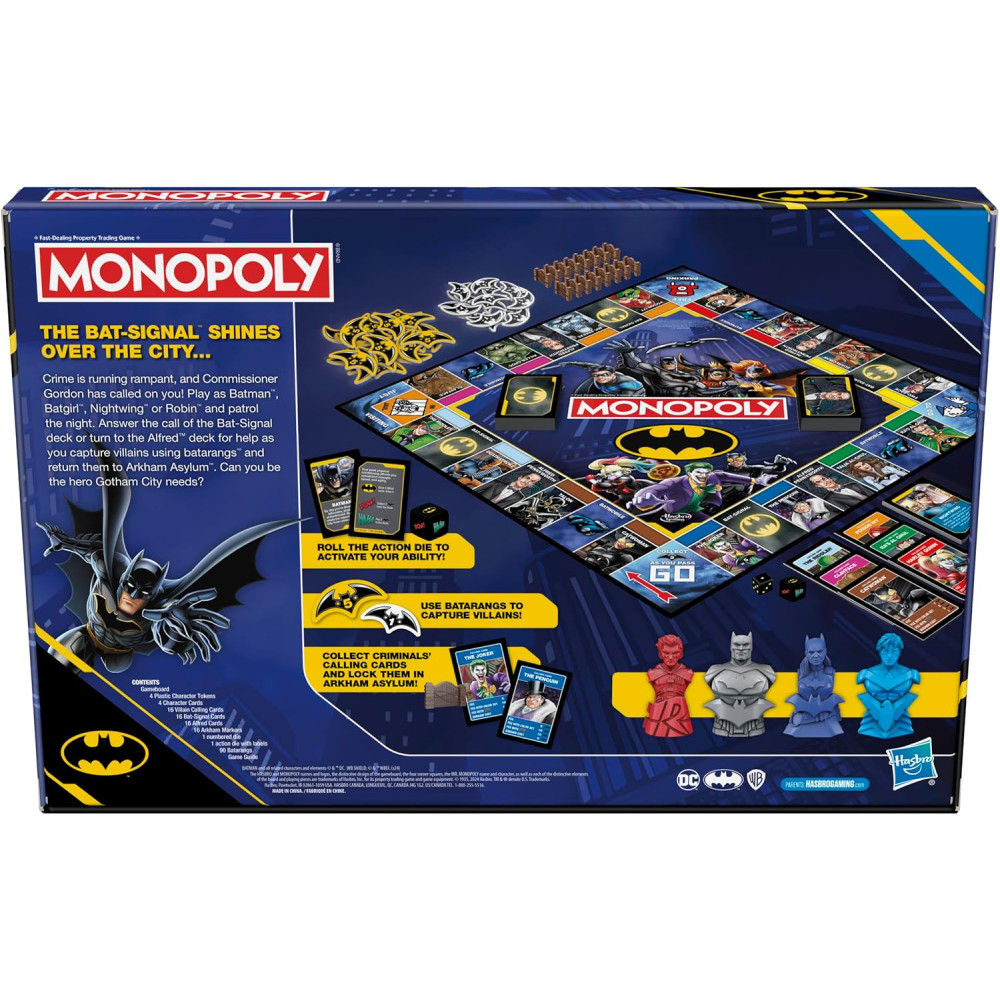 Monopoly Batman Edition Board Game | Family Strategy Game for Ages 8+