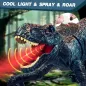 Sunrad Dinosaur Télécommandé pour Enfants 3-12 ans, Robot RC T-Rex avec Lumière, Bruit et Spray