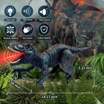 Sunrad Remote Control T-Rex Dinosaur Toy for Kids with Light & Roar