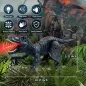 Sunrad Dinosaur Télécommandé pour Enfants 3-12 ans, Robot RC T-Rex avec Lumière, Bruit et Spray
