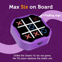 3-in-1 Electronic Tic Tac Toe Game - Handheld Travel Toy, Purple