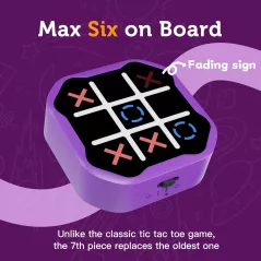 Jeu de Tic Tac Toe Électronique 3-en-1 Violet Portable