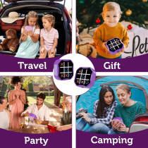 3-in-1 Electronic Tic Tac Toe Game - Handheld Travel Toy, Purple