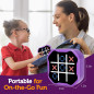 3-in-1 Electronic Tic Tac Toe Game - Handheld Travel Toy with Silent Mode, Purple, Fun for Kids & Adults
