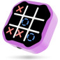 3-in-1 Electronic Tic Tac Toe Game - Handheld Travel Toy with Silent Mode, Purple, Fun for Kids & Adults