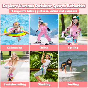 PROGRACE Kids Waterproof Camera for Girls - 1080P HD Underwater Camcorder