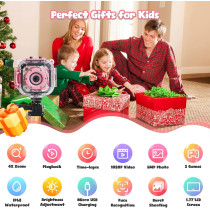 PROGRACE Kids Waterproof Camera for Girls - 1080P HD Underwater Camcorder