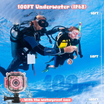 PROGRACE Kids Waterproof Camera for Girls - 1080P HD Underwater Camcorder