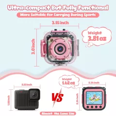 Caméra Étanche PROGRACE Kids 1080P HD pour Filles - Cadeau Enfant
