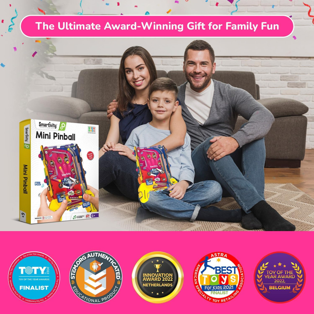 Smartivity DIY Mini Pinball Game for Kids 6-12 | STEM Birthday Gift