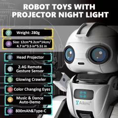 Robot Aikmi Rechargeable avec Projecteur & Capteur de Geste