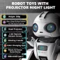 Aikmi Robot Télécommandé Rechargeable avec Projecteur, Capteur Gestuel et Musique pour Enfants 5-7 ans (Blanc)