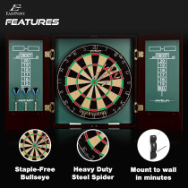EastPoint Sports Bristle Dartboard & Cabinet Set – Easy Assembly & Full Kit