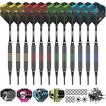 CyeeLife Soft Tip Darts Set - 12 Professional Darts with Extras