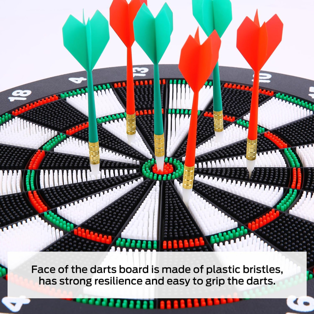 Theefun 16 Safety Dartboard Set with 6 Soft Tip Darts for All Ages