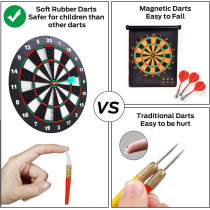Theefun 16 Safety Dartboard Set with 6 Soft Tip Darts for All Ages