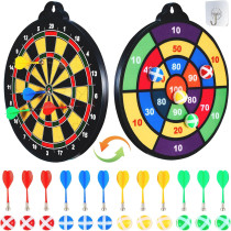 Magnetic Dart Board 16in Double-Sided for Kids & Adults with Safe Darts