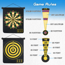 17.5 Large 2in1 Magnetic Darts Board with 24 Darts – Safe Outdoor Game for Kids & Adults