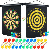 17.5 Large 2in1 Magnetic Darts Board with 24 Darts – Safe Outdoor Game for Kids & Adults