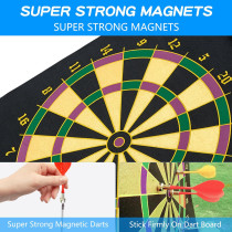 17.5 Large 2in1 Magnetic Darts Board with 24 Darts – Safe Outdoor Game for Kids & Adults