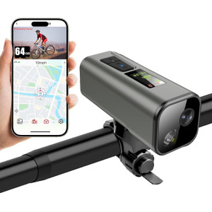 Caméra 4K 30fps GPS Vélo Étanche IP65 64GB Anti-Tremble