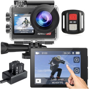 4K 60FPS Action Camera 20MP Waterproof 131FT WiFi Touch Screen