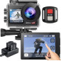 4K 60FPS Action Camera 20MP Waterproof Touchscreen 131FT Underwater EIS WiFi Remote 170° Wide Angle