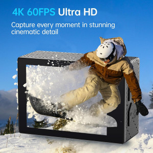 4K 60FPS Action Camera 20MP Waterproof 131FT WiFi Touch Screen