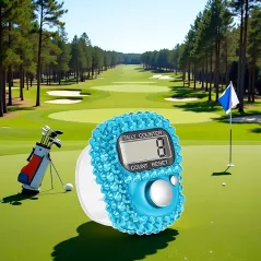Compteur Digital Portable Jowxsx Bleu à Doigt, Mini Compteur Réinitialisable pour Golf et Tricot