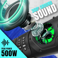 Golf Cart Bluetooth Sound Bar 28 Waterproof RGB LED 8 Speaker System