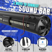 Golf Cart Bluetooth Sound Bar 28 Waterproof RGB LED 8 Speaker System
