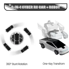 Voiture Télécommandée Transformer Cyber 2.4Ghz Déformation 360° Drift RC Robot Camion Jouet Enfant 4+ ans